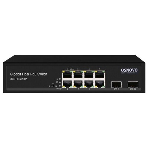 Коммутатор OSNOVO SW-80802(150W) управляемый l2 poe коммутатор gigabit ethernet на 16 rj45 poe 2 x rj45 2 ge sfp портов порты 16 x ge 10 100 1000 base t с поддержкой poe ieee