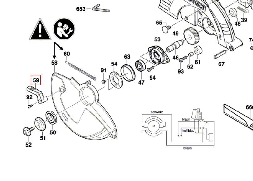 Рычаг GKS 235 Turbo BOSCH 1619P01631