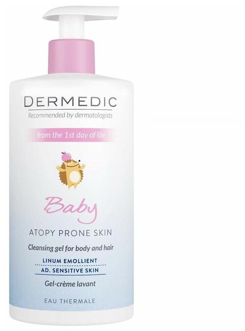 Dermedic Linum emollient Baby Очищающий крем-гель с первого дня жизни 500мл