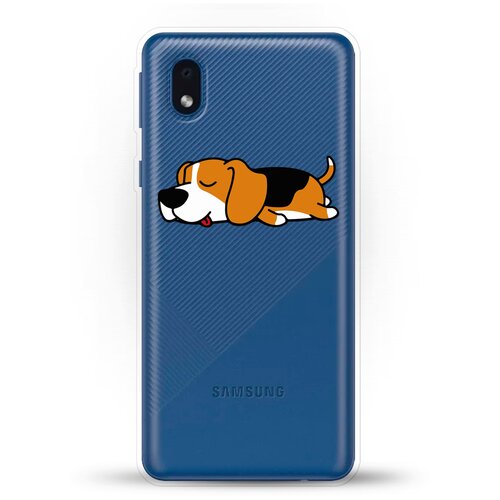 фото Силиконовый чехол уставший бигль на samsung galaxy a01 core andy & paul