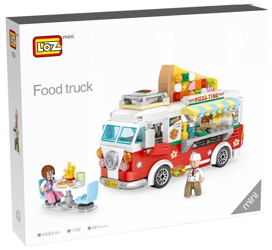 Конструктор LOZ mini Продовольственный грузовик 491 деталь NO. 1739 Food Truck MiniBlock