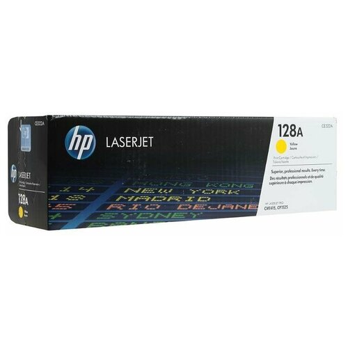 Картридж HP CE322A, 1300 стр, желтый universal toner powder 128a ce320a ce321a ce322a ce323a compatible for hp laserjet cm1411fn cm1412tn cm1413fn cm1415 printer