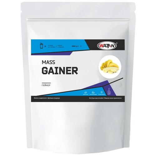 фото Watt nutrition гейнер mass gainer, 1000 гр, клубника watt-n