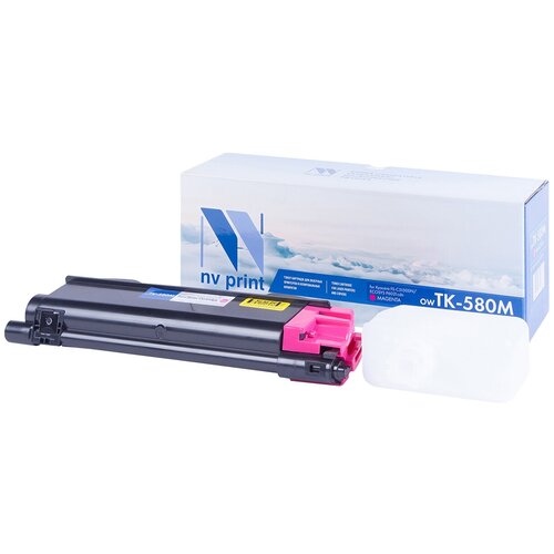 Картридж NV Print TK-580 Magenta для Kyocera, 2800 стр, пурпурный тонер nv print для kyocera tk 475 1кг 95886