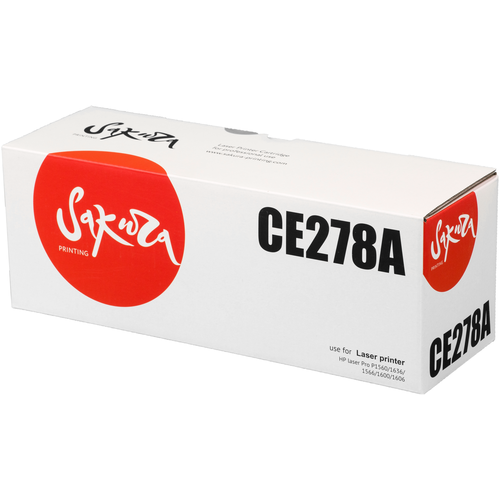 Картридж SAKURA CE278A для принтеров HP laser Pro P1560,1636,1566,1600,1606, черный black совместимый