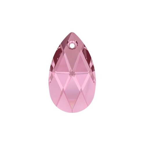 фото Подвески swarovski цветные, 16*10 мм, кристалл, 6 шт, в пакете, светлый розовый