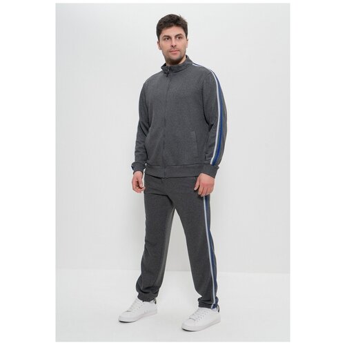 Костюм CLEO, олимпийка и брюки, карманы, размер 54, серый