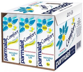 Молоко Parmalat Comfort ультрапастеризованное безлактозное 1.8%, 12 шт. по 1 л