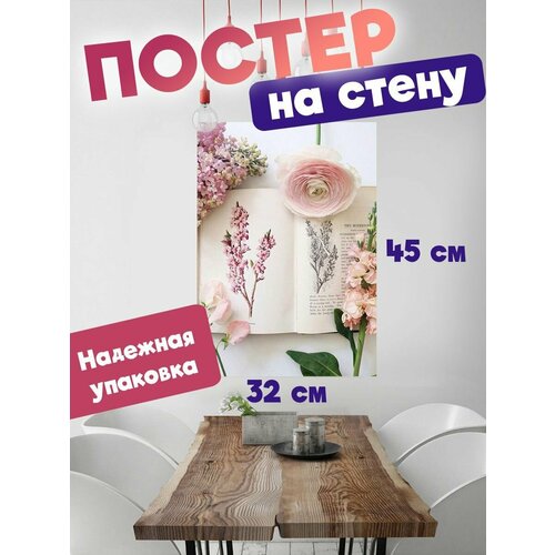 Постер 32х45 эстетика книг