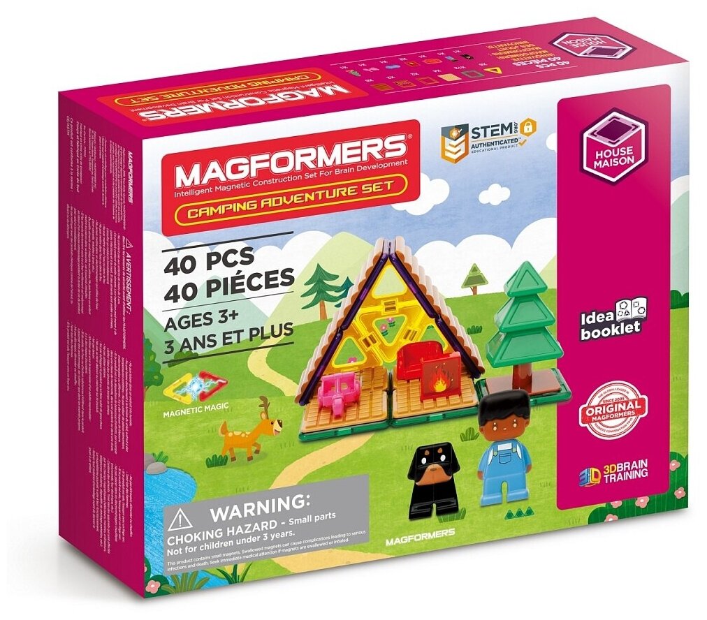 Магнитный конструктор MAGFORMERS 705016 Camping Adventure Set 40 дет.
