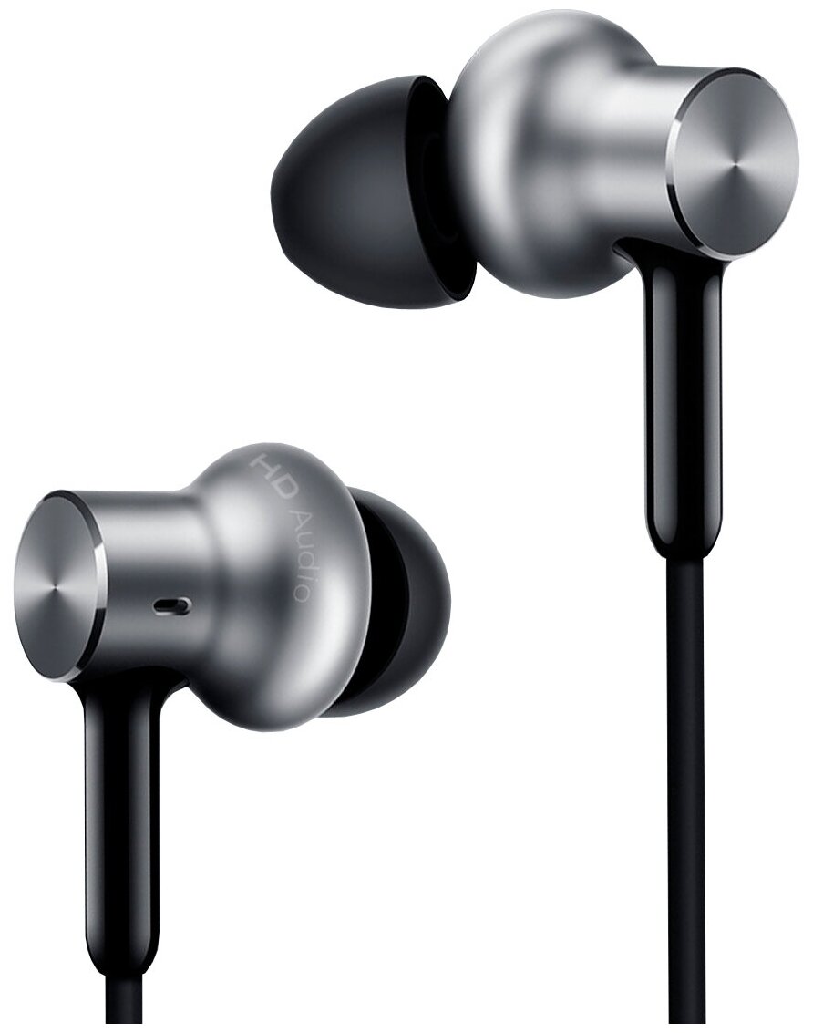 Гарнитура вкладыши Xiaomi Mi in-Ear Pro HD 1.25м серебристый/черный проводные (в ушной раковине)