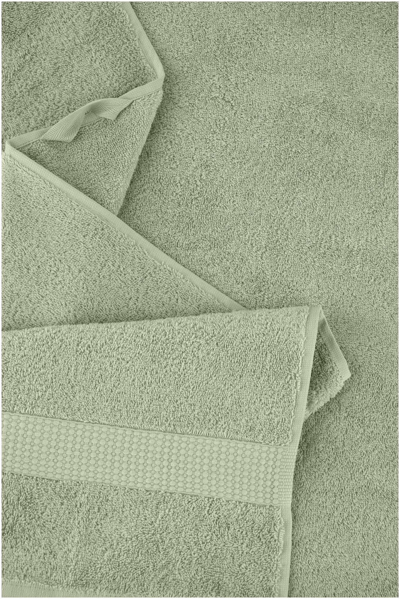 Полотенце LINENS BASIC /70х140/ 500г/м2, зеленый - фотография № 2