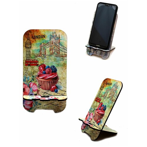 Подставочка держатель для телефона смартфона лондон европа деревянная подставка держатель для телефона и планшета цвет бежевый