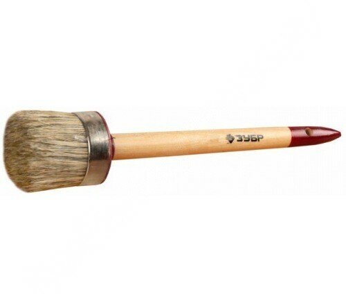 ЗУБР универсал 25мм, светлая натуральная щетина, деревянная ручка, Круглая кисть, мастер (01501-25) - фотография № 3