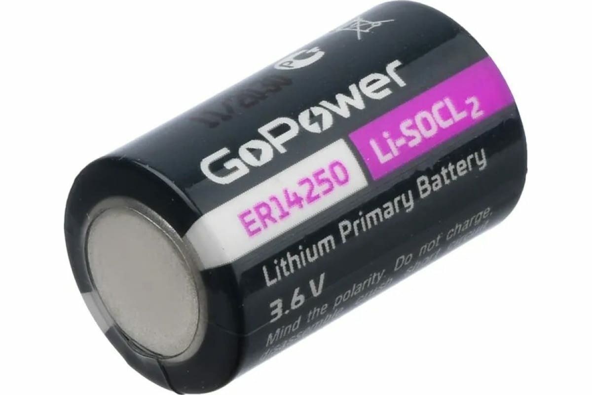 Батарейка GoPower 14250 1/2AA PC1 Li-SOCl2 3.6V (1/10/500) Батарейка GoPower 14250 1/2AA (00-00015329) - фото №3