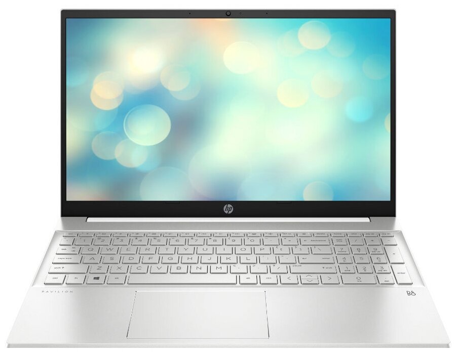 15.6" Ноутбук HP Pavilion 15-eg0041ur 1920x1080, Intel Core i3 1115G4 3 ГГц, DDR4, SSD 256 ГБ, Intel UHD Graphics, DOS, 398J4EA, белая керамика/естественный серебристый