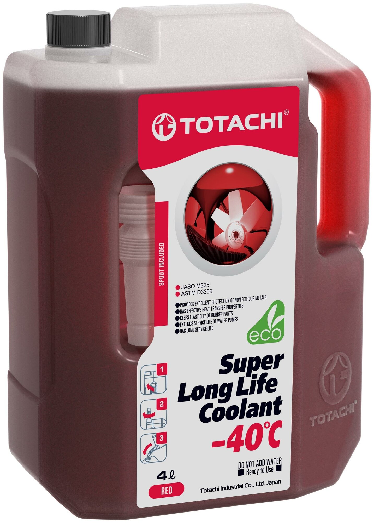 Охлаждающая жидкость TOTACHI SUPER LLC Red -40C 4л TOTACHI 41804 | цена за 1 шт | минимальный заказ 1