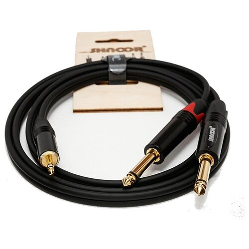 MJ2JM-2m Y-кабель 3, 5 мм миниджек - 2 моно-джека 6, 3 мм, 2м, SHNOOR