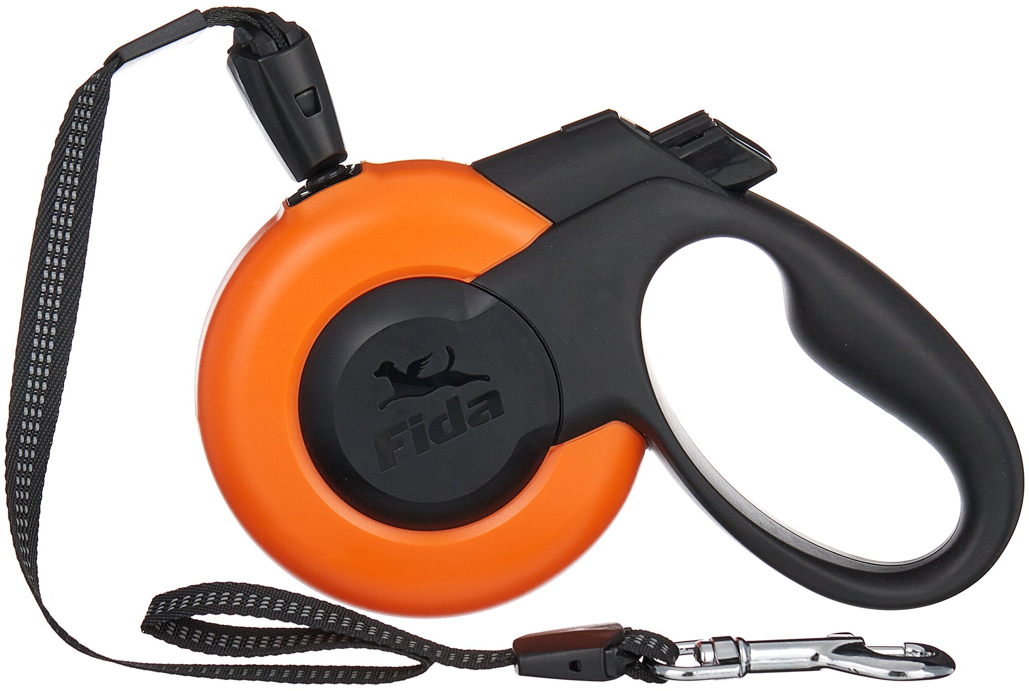 Поводок-рулетка для собак Fida Mars тросовая (M) оранжевый/черный 5 м