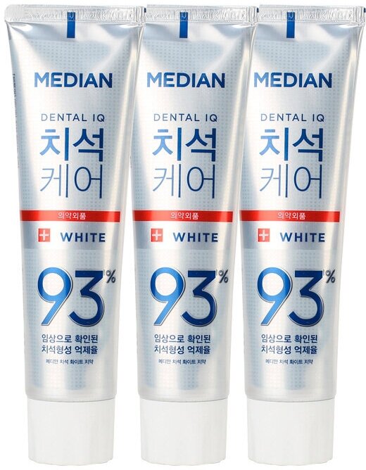 Отбеливающая зубная паста с цеолитом Median Tartar Protection White 120 гр х 3 шт