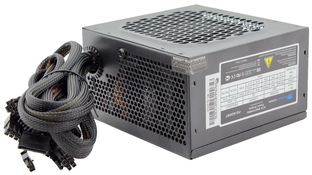 PowerCool Fq-500bt Блок питания ATX 500W безвентиляторный .