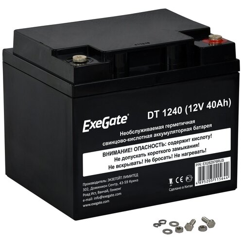 Аккумуляторная батарея ExeGate EX282976RUS 12В 40 А·ч exegate акб dt 1240 12v 40ah под болт м6 282976