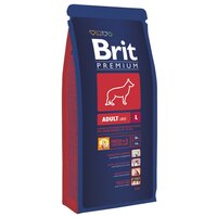 Корм сухой Brit Premium для взрослых собак крупных пород, с курицей, 15 кг