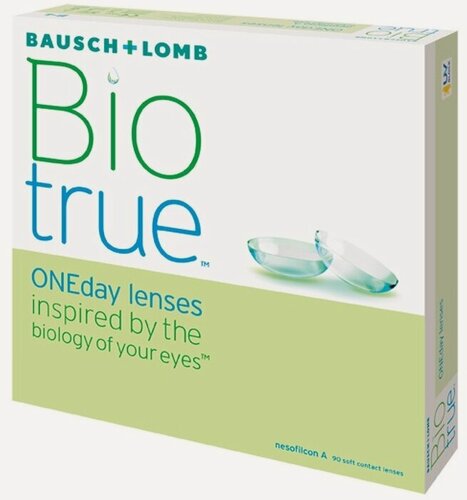 Изображение товара Контактные линзы Bausch & Lomb Biotrue One Day, R 8.6, однодневные, 90 штук -4.0