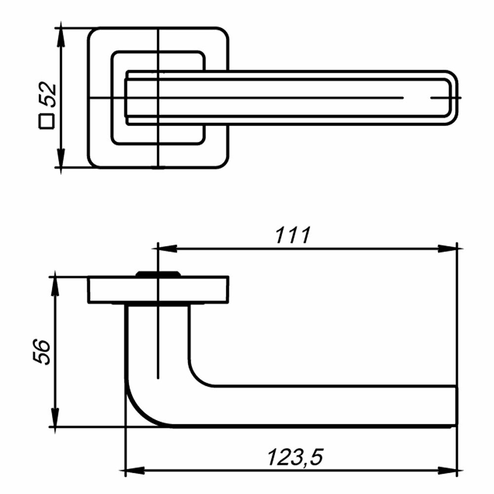 Ручка раздельная Punto K. QR52. NOVA (NOVA QR) SN/WH-19 матовый никель/белый