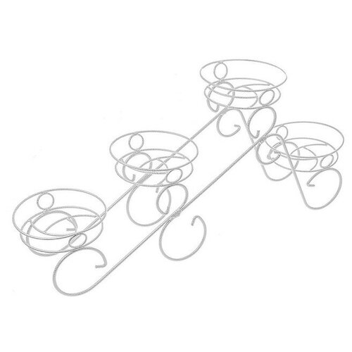 фото Подставка зми фиалка-4, 78х18х35.5 см белое серебро