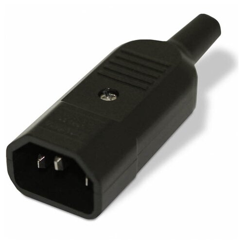 Hyperline CON-IEC320C14 Разъем IEC 60320 C14 220В 10A на кабель (плоские выступающие штыревые контакты в пластиковом обрамлении), прямой