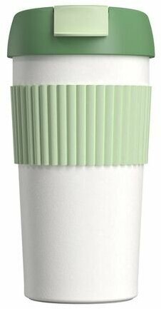 Термостакан-непроливайка KissKissFish Rainbow Vacuum Coffee Tumbler, (зелёный, белый).
