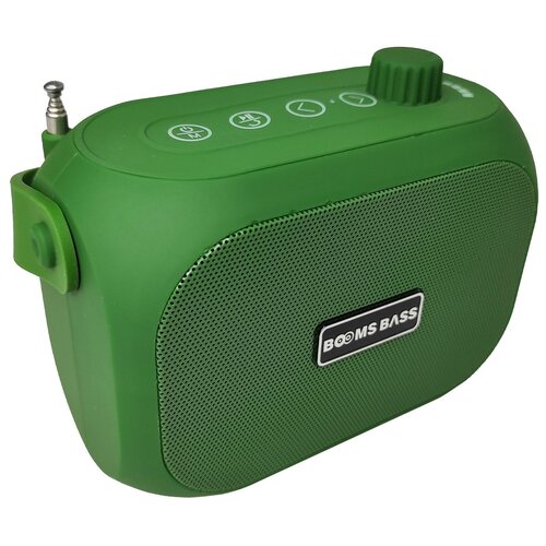 фото Беспроводная портативная bluetooth (блютус) колонка с функицей fm радиоприеник, booms bass l15 / зеленый