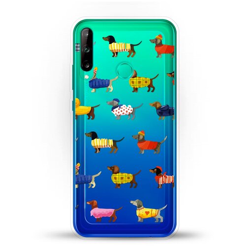 фото Силиконовый чехол модные таксы на honor 9c andy & paul