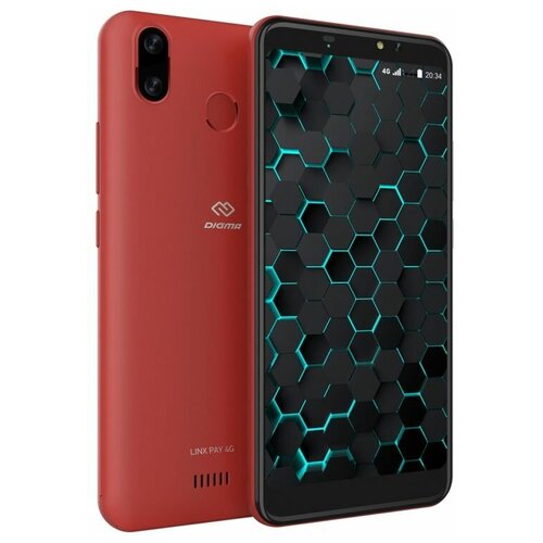 Смартфон DIGMA LINX PAY 4G 216 ГБ 2 SIM красный 633700₽