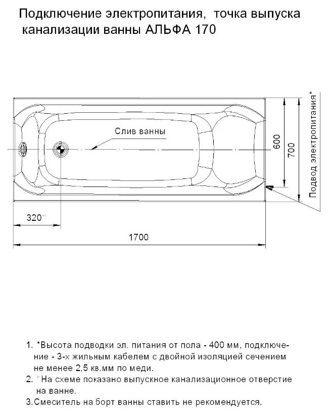 Акриловая ванна Aquatek Альфа 170х70 см ALF170-0000066, белый - фото №18