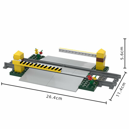 Детали LEGO Trains Железнодорожный переезд, комплект с шлагбаумом