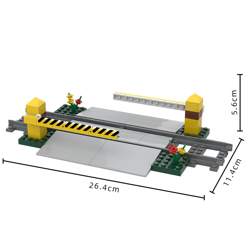 Детали LEGO Trains Железнодорожный переезд комплект с шлагбаумом