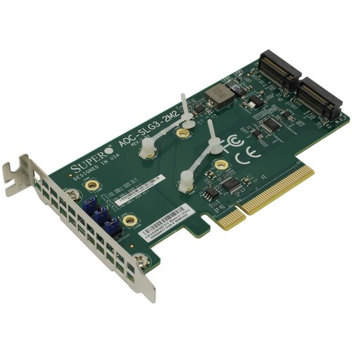 Плата расширения Supermicro AOC-SLG3-2M2 Low Profile PCIe Riser Card supports 2 M.2 Module