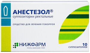 Анестезол супп. рект., 100 мг+40 мг+20 мг+4 мг, 10 шт.