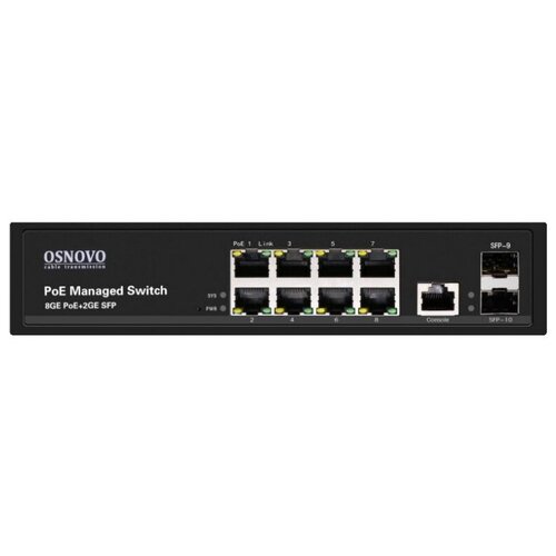 Коммутатор OSNOVO SW-80802/L(150W) коммутатор 8ge 2sfp poe managed g3310p 8 150w ip com