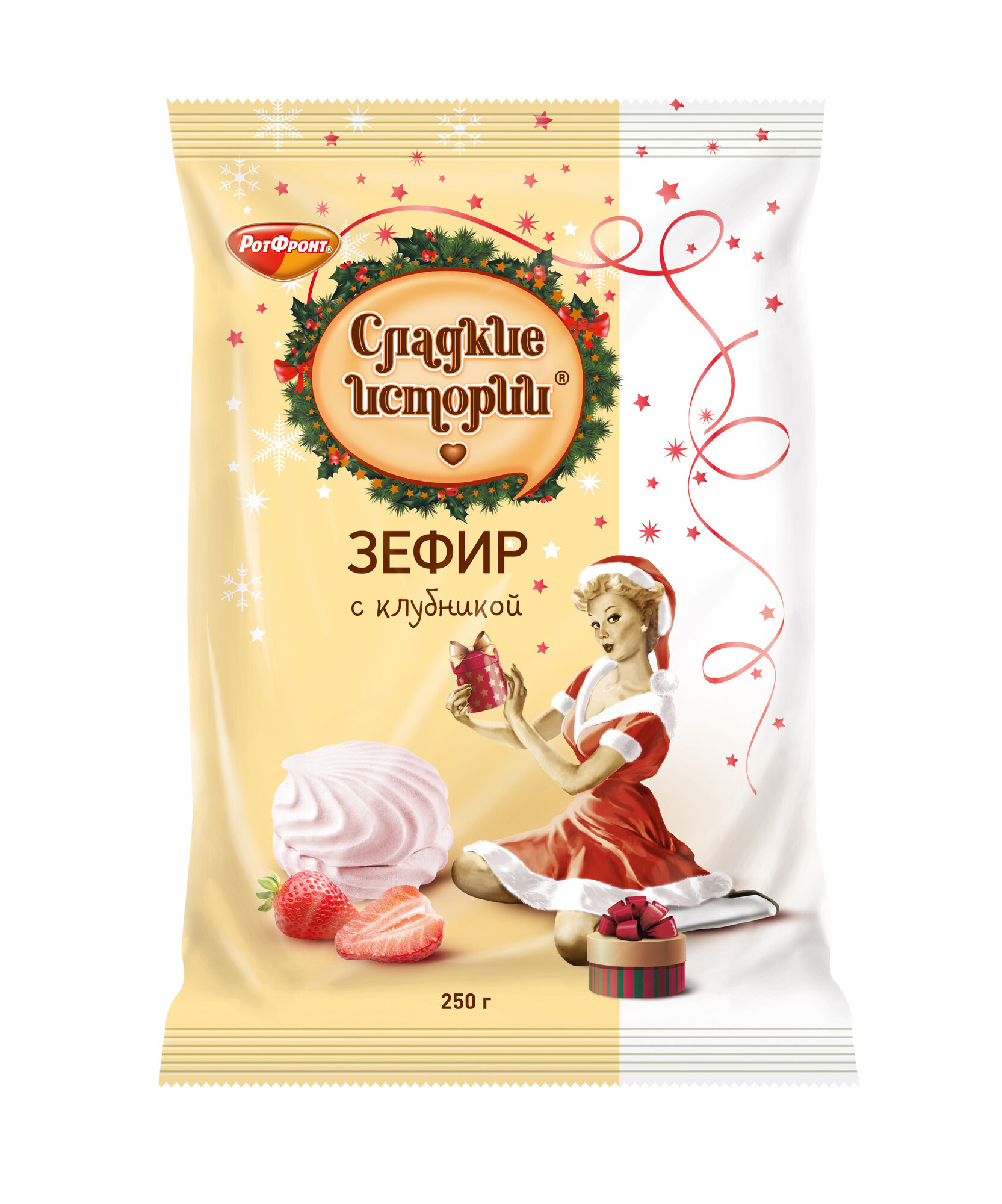 Зефир Сладкие истории с клубникой, клубника, 250 г