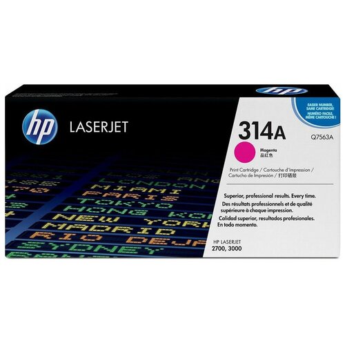 Картридж HP Q7563A, 3500 стр, пурпурный картридж q7563a 314a magenta для принтера hp color laserjet 3000 dn 3000 dtn