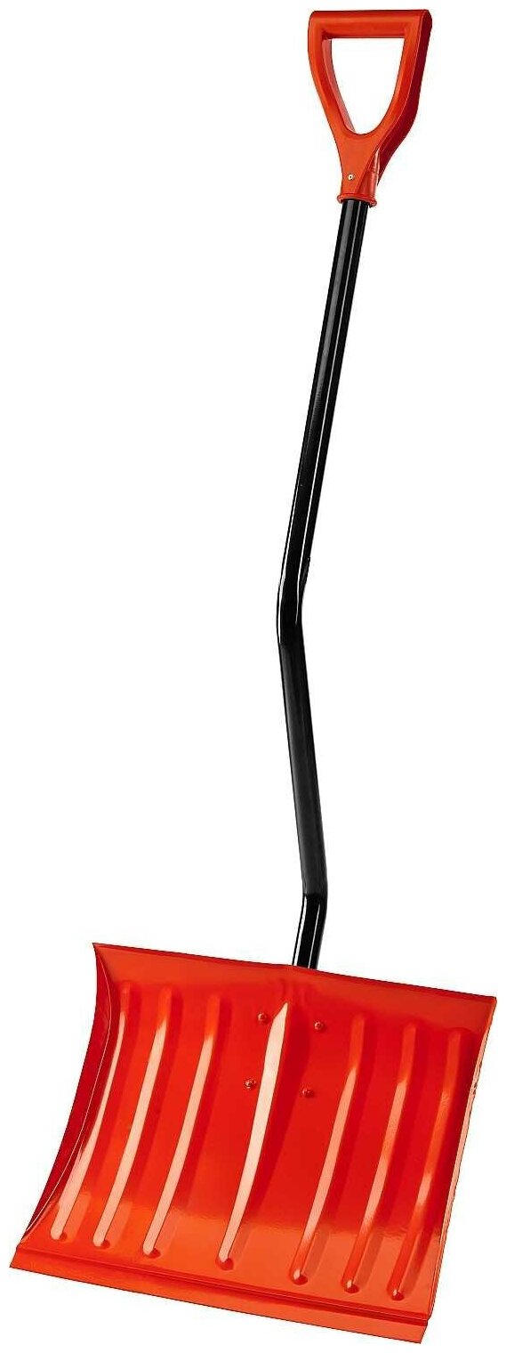 Снеговая лопата СИБИН ЛС-460 460мм стальная с эргономичным стальным черенком V-ручка