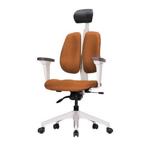 фото Компьютерное кресло duorest gold plus dr-7500gp офисное, обивка: текстиль, цвет: коричневый/белый