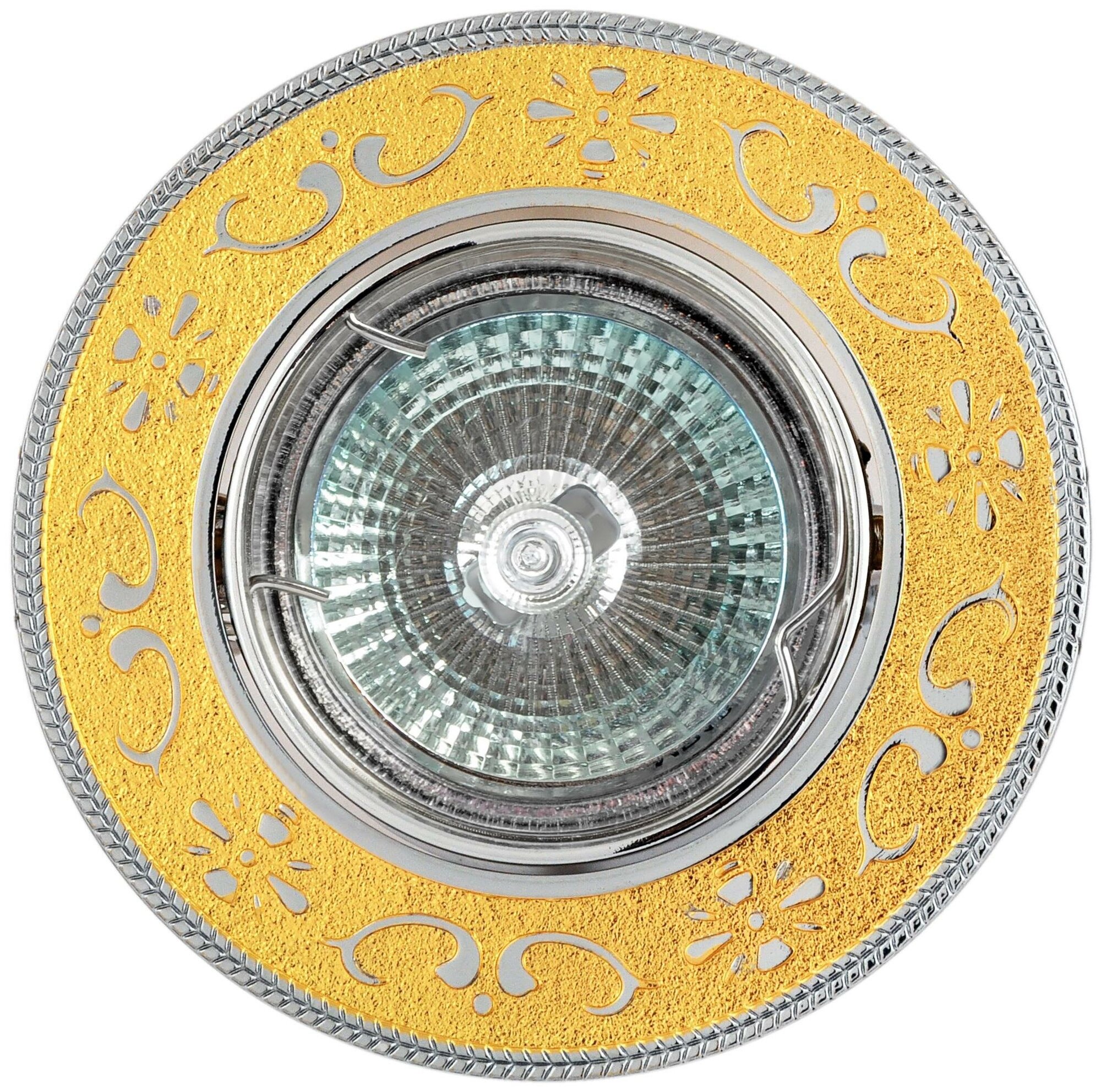 Светильник De Fran FT 183 GCH, золото / хром, GU5.3, 50 Вт, цвет арматуры: серебристый