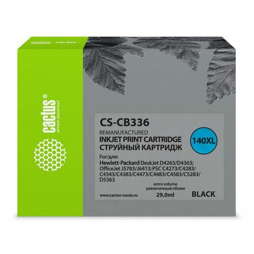Картридж Cactus CS-CB336, №140XL, черный / CS-CB336