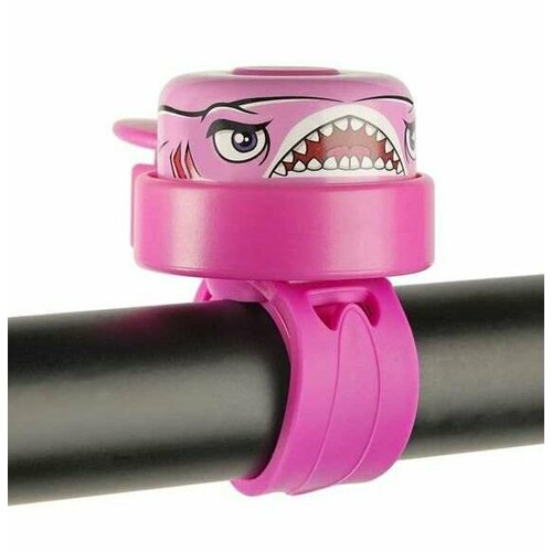 Звонок велосипедный - Crazy Safety - Pink Shark детский на самокат беговел