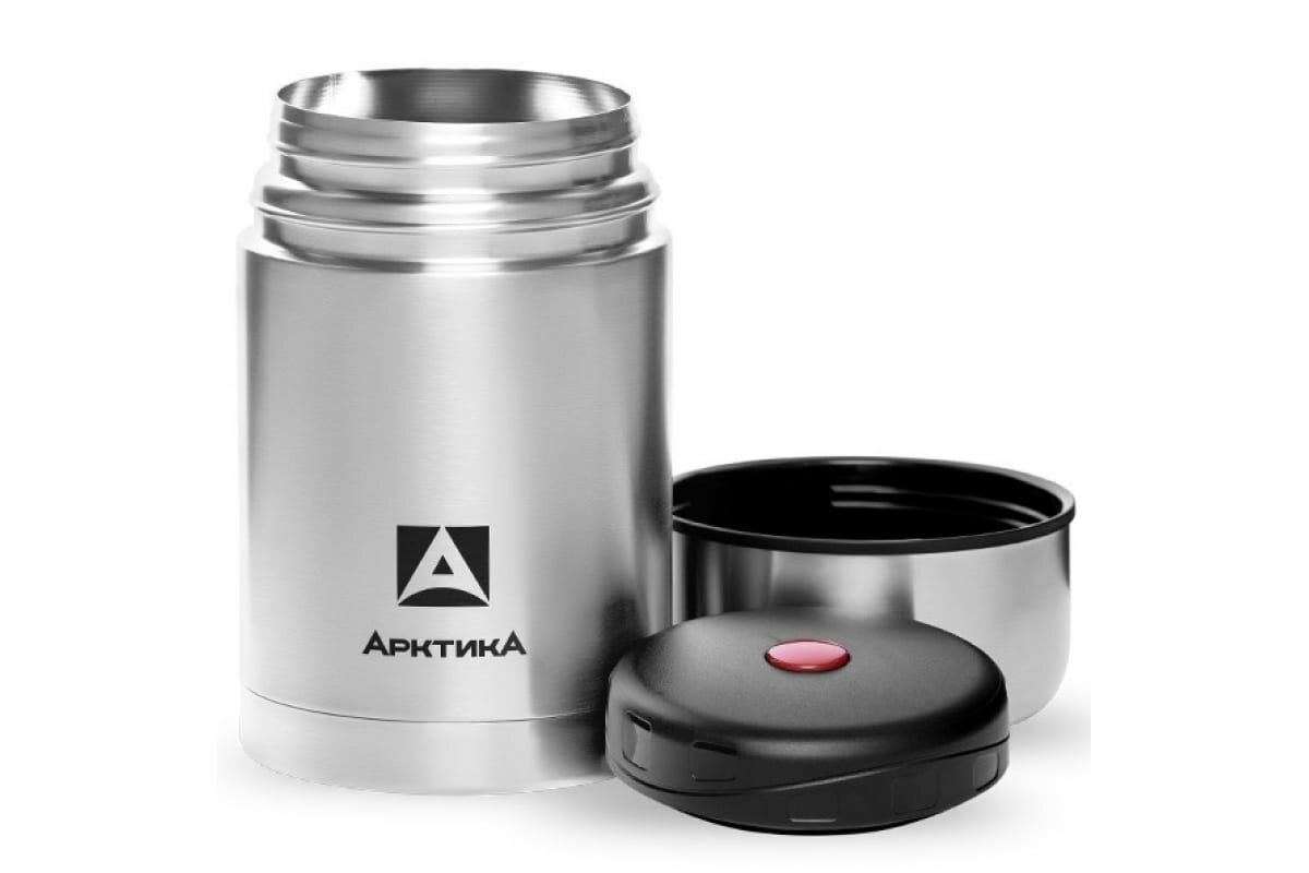 Чехол для термоса Артика 301, сталь, крышка-чашка, 18см, серый/серебристый/черный/стальной