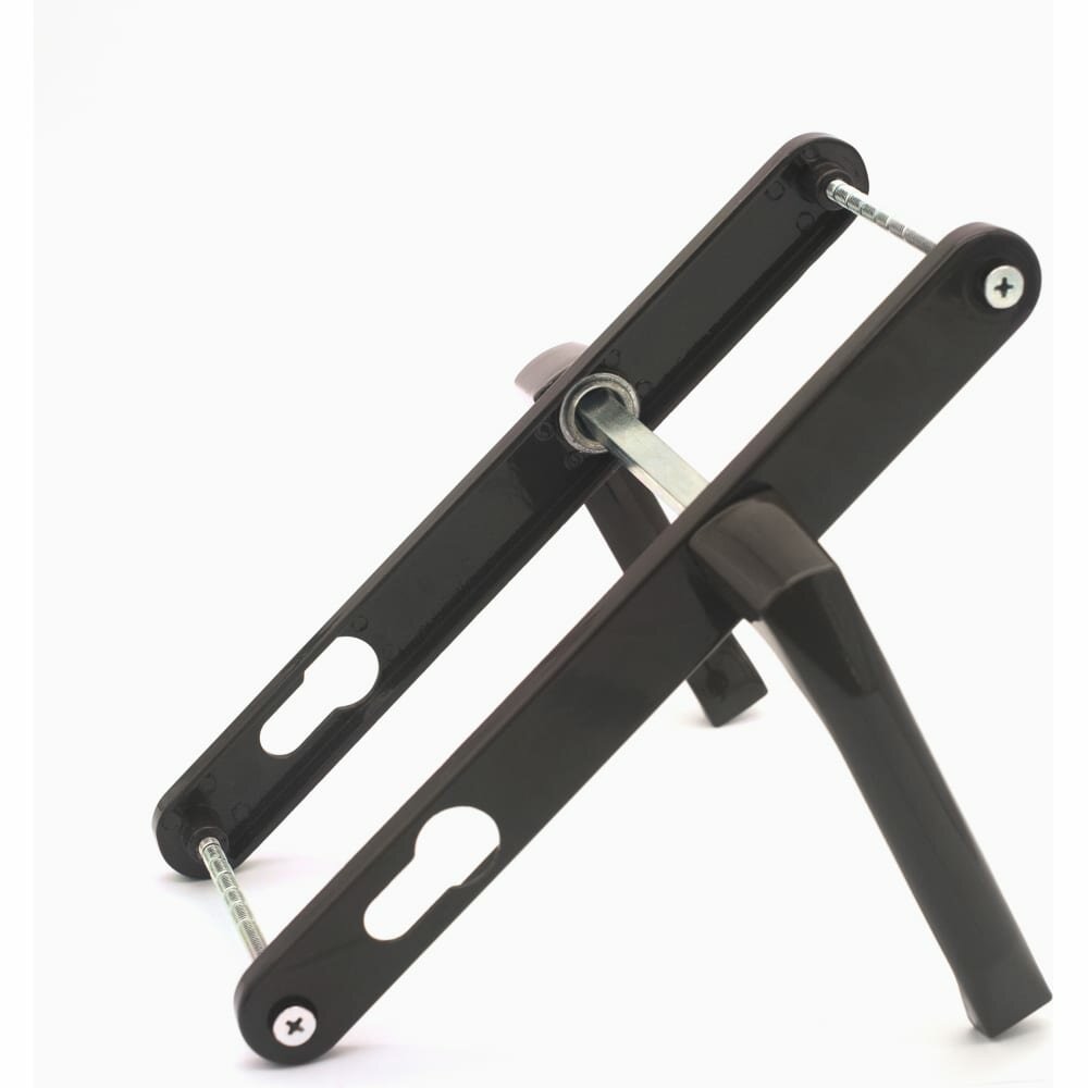 фото Дверной Страж Нажимной гарнитур сплошной 85/25 узкий (коричневый) закруглённая планка ДС42284